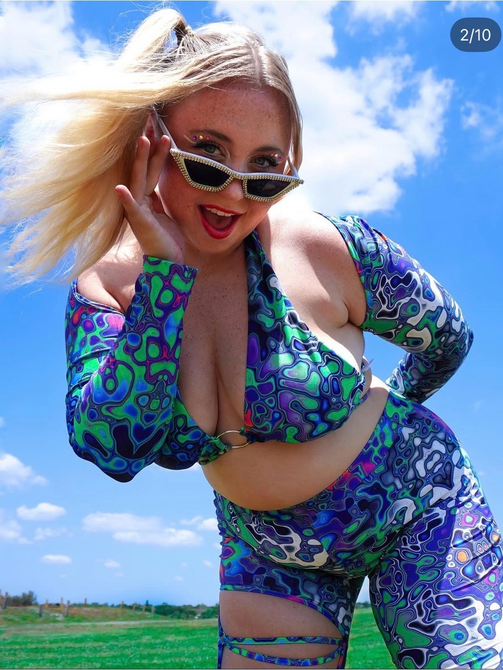 iHeartRaves Acid Rain Festival Bra Top + Pants